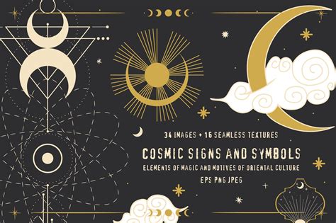 Cosmic signs and symbols | Decorative Illustrations ~ Creative Market