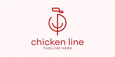 Premium Vector | Minimalist chicken logo design with line style