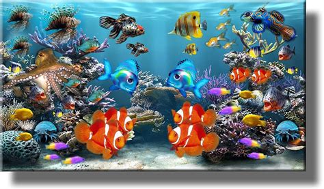 Fish Aquarium Picture on Stretched Canvas Wall Art Décor, Ready to Hang ...