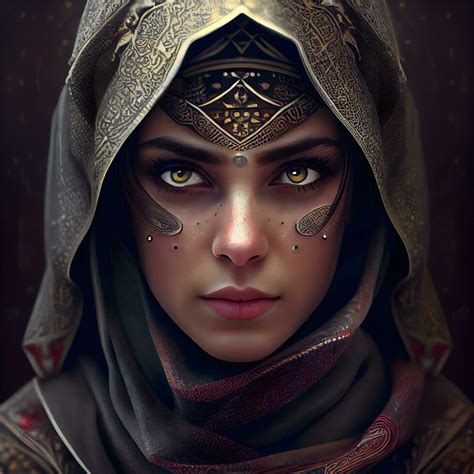 Portrait of a beautiful arabian woman with oriental makeup., Image ...