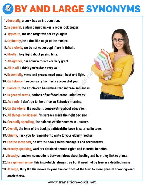 Other Words for By and Large: List of 20+ Synonyms for By and Large with Useful Examples Best ...