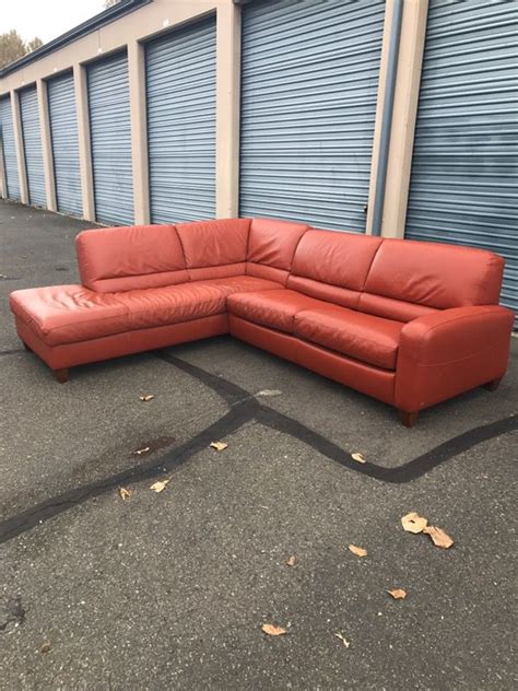 Italsofa Burnt Orange Leather Sectional Sofa/Hide-a-Bed (OBO) for Sale in Seattle, WA - OfferUp