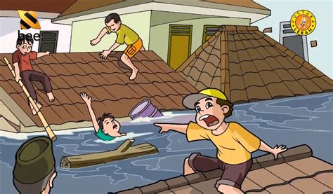 Banjir Gambar Bencana Alam Kartun Mudah - IMAGESEE