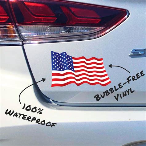 American Flag Decal USA Wavy Flag Vinyl Sticker for Your Car, Jeep, Truck, Water Bottle, Laptop ...