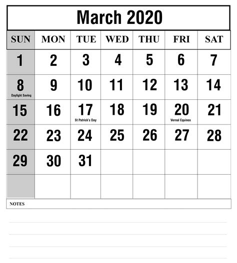 How To Schedule Your Month With March 2020 Printable Calendar | HowToWiki