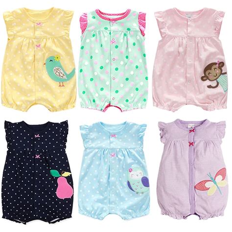 New Born Baby Clothes Cotton Baby Girl Clothes 2017 Summer Infant Girl Dress Jumpsuits Kids ...