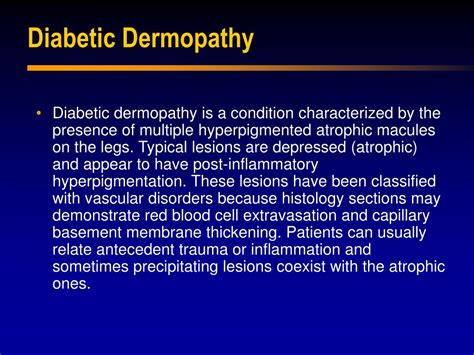 PPT - Diabetic Dermopathy PowerPoint Presentation - ID:460887