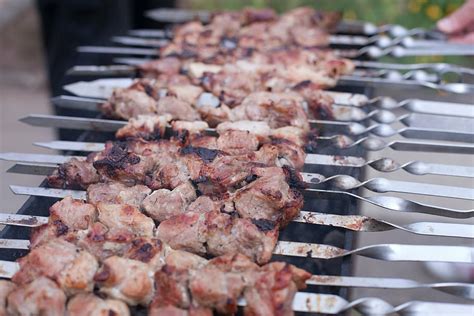 HD wallpaper: three Kebab on grill, Barbecue, Meat, Grilled, grilled meats | Wallpaper Flare