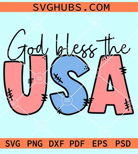 God bless the USA svg, Patriotic Svg, Independence day svg, Merica Svg ...