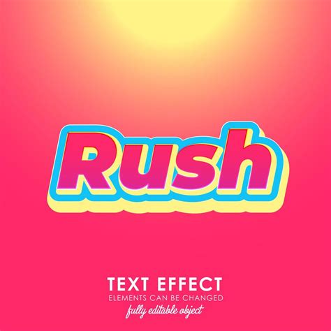 rush letter premium text effect with bold, 3d design and nice red theme 690199 Vector Art at ...