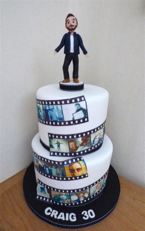 2 Tier Personalised Photo Reel Birthday Cake | Susie's Cakes