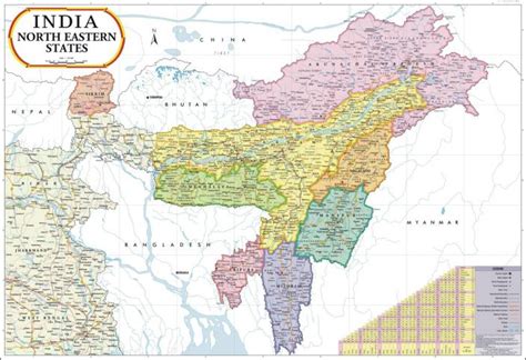 North East India Map : Meghalaya, Manipur, Mizoram, Sikkim, Tripura, Nagaland & Arunachal ...