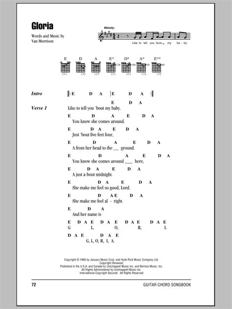 Gloria by Them - Guitar Chords/Lyrics - Guitar Instructor