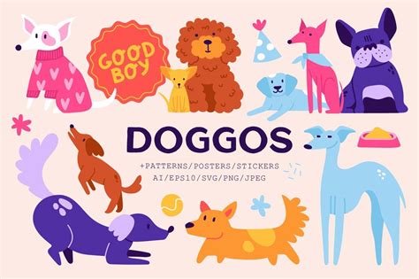 DOGGOS | Clipart + Patterns