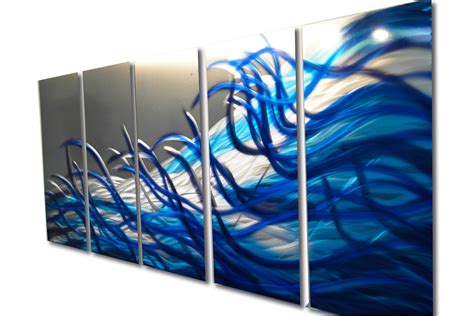 Resonance Blue 36x79- Metal Wall Art Contemporary Modern Decor ...