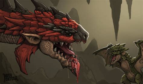 Rathalos and baby Rathian by FonteArt on DeviantArt Monster Hunter 4 Ultimate, Monster Hunter ...