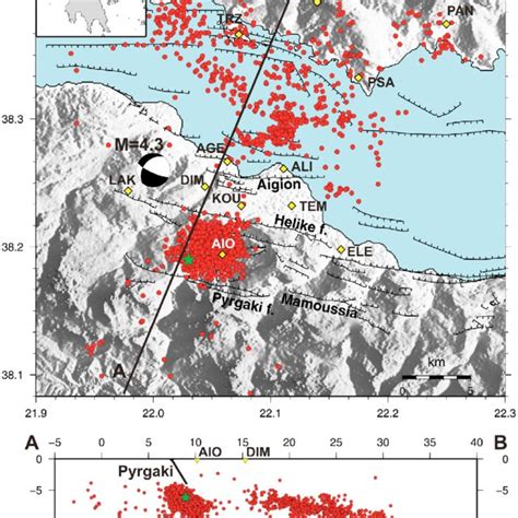 (top) Shaded relief map of the western Gulf of Corinth including the... | Download Scientific ...