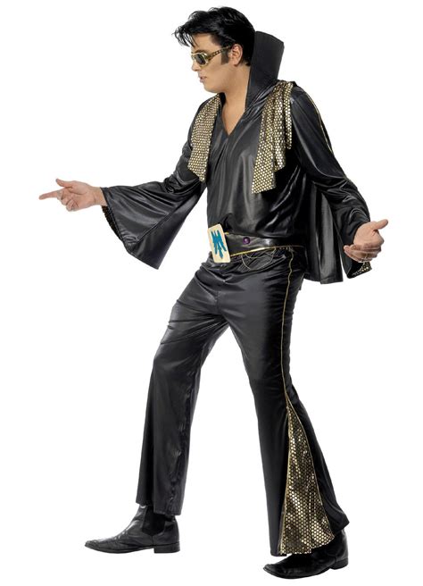 Elvis Black Deluxe Costume Adult — Party Britain