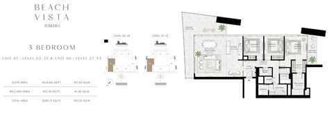 Beach Vista Apartments - Floor Plans | Emaar