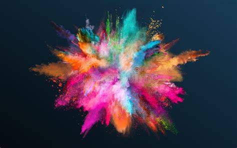 Colored Powder Explosion on Gradient Dark Background. Stock Photo ...