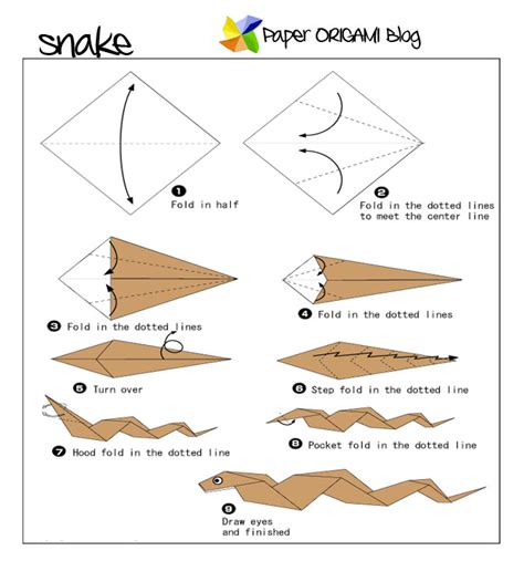 Snake Origami | Paper Origami Guide