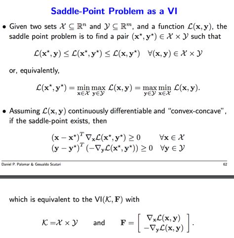 convex optimization - Variational inequality and saddle point problem - Mathematics Stack Exchange