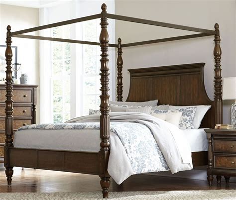 Verlyn Cherry Cal. King Canopy Bed from Homelegance | Coleman Furniture