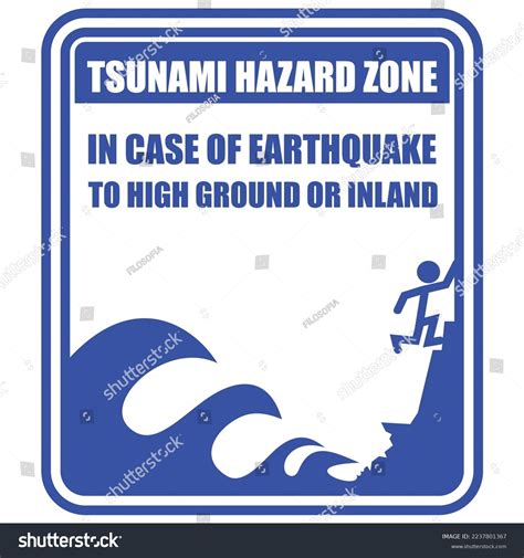 Tsunami Hazard Zone Sign Sticker Vector Stock Vector (Royalty Free ...