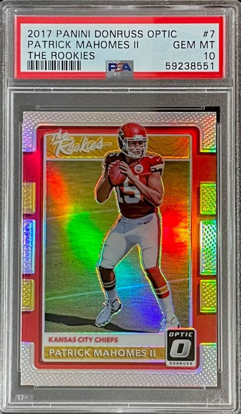 Patrick Mahomes ROOKIE (PSA 10) GEM-MINT 2017 Donruss Optic The Rookies ...