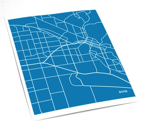 Boise City Map Wall Poster / Boise State University Idaho Dorm Decor Grad Gift / 8x10 Digital ...