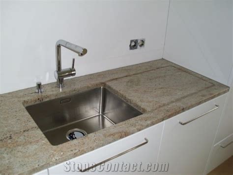 Kashmir Gold Granite Kitchen Countertop from Germany - StoneContact.com