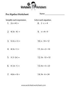 Pre Algebra Worksheets With Answer Key Pdf – Askworksheet