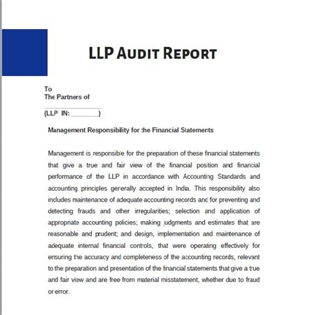 LLP Audit Report Fromat Download | Audit Report For LLP | By CA