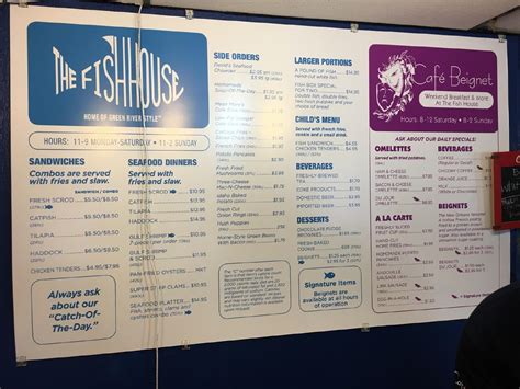 Menu at The Fish House restaurant, Louisville