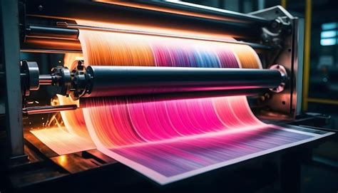 Premium Photo | Modern shot printing press creative colorful documents