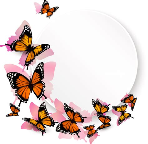 Free Flower Border Clip Art Black And White - Butterfly Png Monarch ...