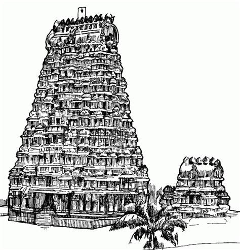 Meenakshi Amman Temple, Madurai, Tamil Nadu | Architecture drawing art ...