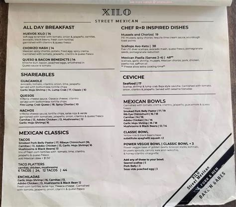 Online Menu of Xilo Mexican Restaurant, Tampa, Florida, 33602 - Zmenu