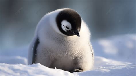 Baby Penguin On Snow Looking Up Background, Cute Penguin Pictures Background Image And Wallpaper ...