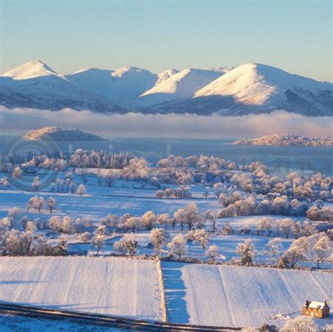 Winter Loch Lomond in Snow Colour Photo Greetings Card (LY)