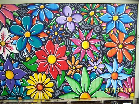 graffiti flowers - Google Search | Flower mural, Mural painting ...