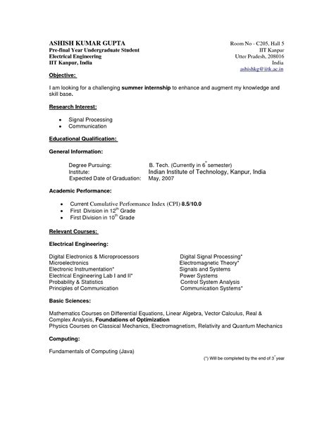 Example Of Resume Undergraduate Student | Resume for You