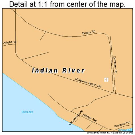 Indian River Michigan Street Map 2640480