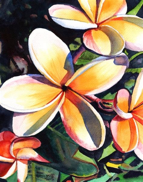 Plumeria Art Print, Plumeria Artwork, Paintings of Plumeria, Kauai ...