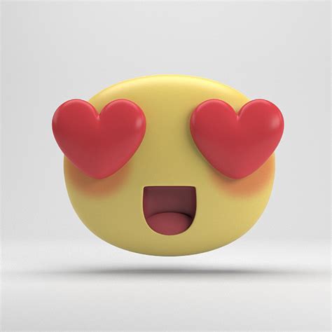 3D facebook love sticker model - TurboSquid 1293027