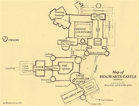 Map of Hogwarts - draft I by leethree9 on DeviantArt