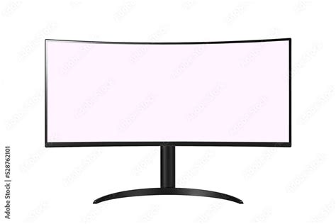 Ultrawide and curved computer monitor isolated on white background Stock Photo | Adobe Stock