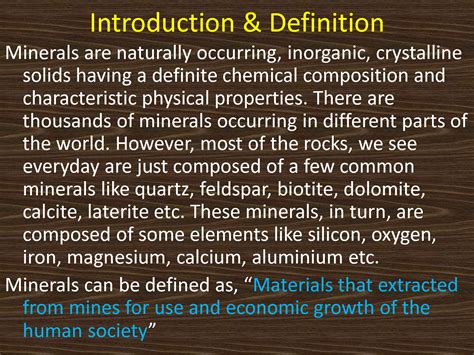 SOLUTION: Mineral resources - Studypool