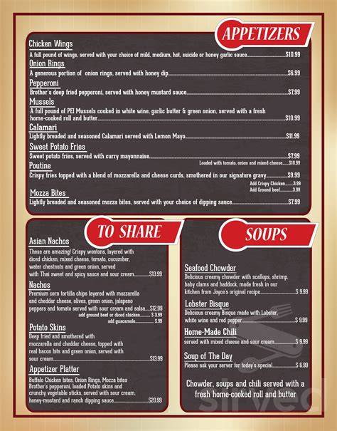 Big Al's Family Restaurant & Lounge menu in Tatamagouche, Nova Scotia