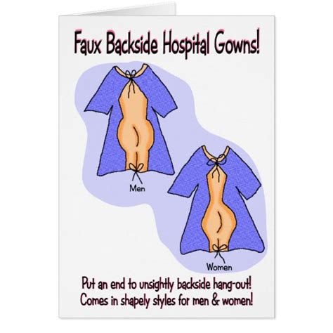 Funny Get Well Card: Hospital Gown Humor Card | Zazzle.com